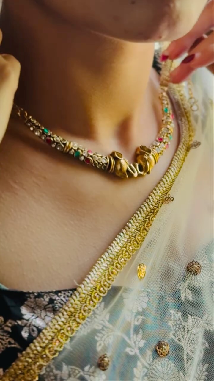 Multi-colour elephant neckpiece